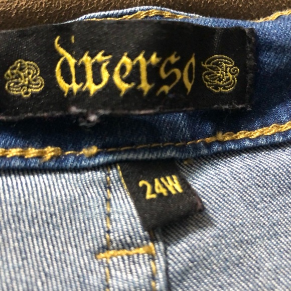 Diverso Jean shorts Bermuda woman’s plus size 24 W Flag stretch soft - Picture 4 of 7